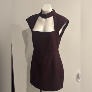 Zara burgundy choker dress